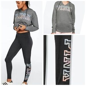 Pink Set High Waist Cotton Leggings and Everyday Lounge Pullover sz-S